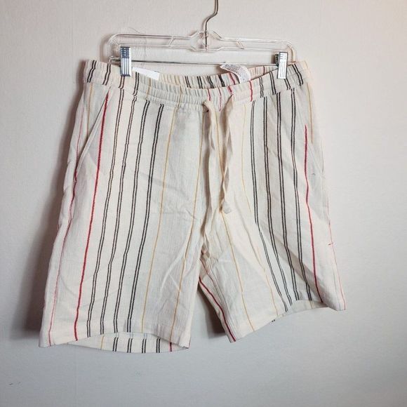Zara Cream With Multi-colored Stripes Shorts Size Large - Picture 5 of 7